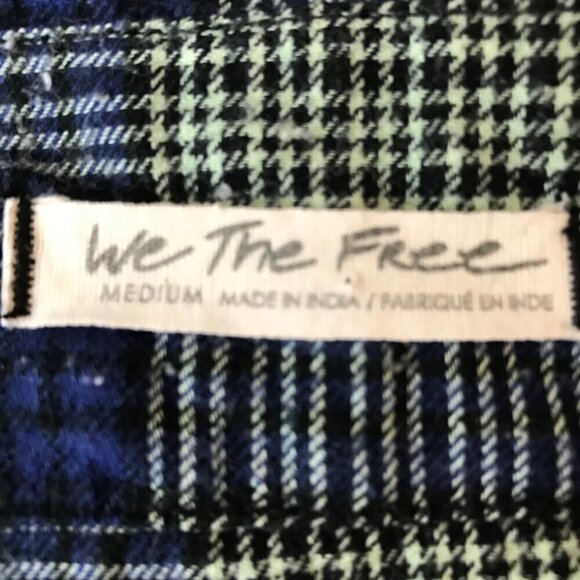 We The Free Blue and Green Plaid Button Down Shirt - Picture 7 of 8